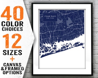 Jones Beach New York Blueprint Map Poster Art Print NY Item T2507