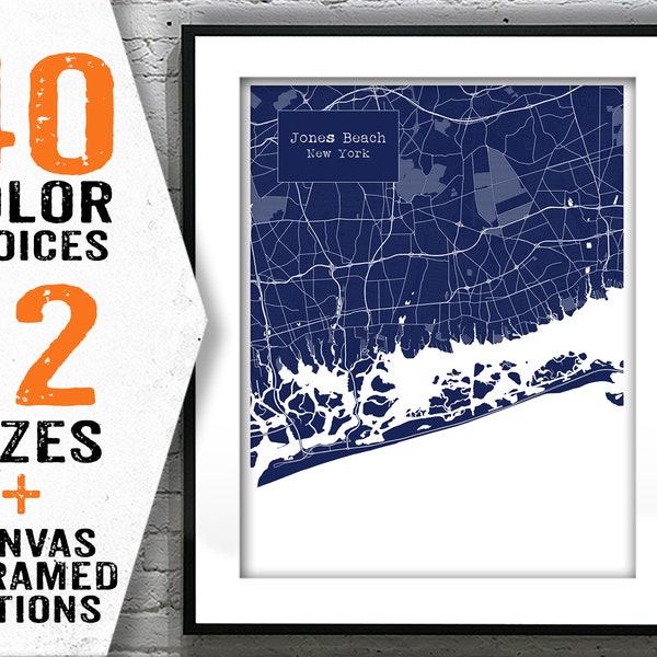 Jones Beach New York Blueprint Map Poster Art Print NY Item T2507