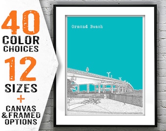 Ormond Beach Skyline Poster Art Print Florida FL Item T2767