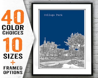 College Park Skyline Poster Art Print Maryland MD Item T1419