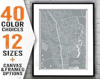 Napa California Blueprint Map Portrait Poster Art Print Item T 2845