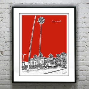 Oxnard California Skyline Poster Art Print California CA Item T2514