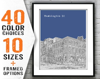 Washington DC 14th Street Poster Print Skyline Art Item T1652
