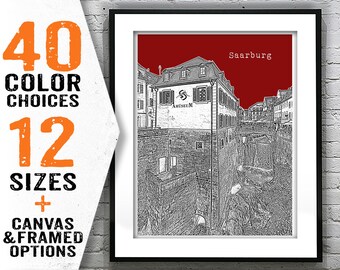 saarsburg Skyline Poster Art Print Germany Item T2281