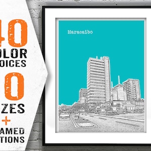 Maracaibo Venezuela Poster Print Skyline Art Item T2039