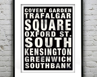London England Subway Poster Art Print England UK Item T2300