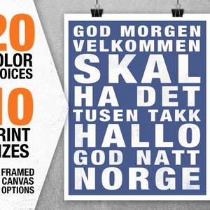 Norwegian Phrases Subway Wall Poster Art Print Decor Grunge Item T5443