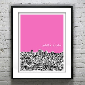 Addis Ababa Ethiopia Poster Art Print Skyline Africa Item T2493