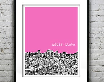 Addis Ababa Ethiopia Poster Art Print Skyline Africa Item T2493