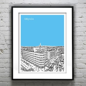 Gdynia Poland Skyline Poster Art Print
