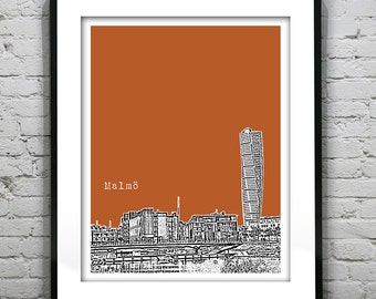 Malmo Sweden Skyline Poster Art Print Item T4155