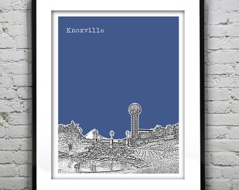 Knoxville Poster Tennessee Art Print Skyline Sunsphere T5101