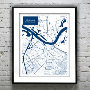 Nijmegen, Netherlands Blueprint Map Poster Art Print Several Sizes Available NH Item T1076