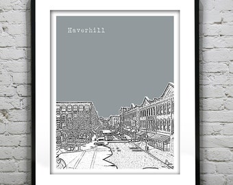 Haverhill Massachusetts Poster Art Print MA Version 1