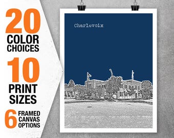 Charlevoix Skyline Poster Art Print Michigan Item T5527