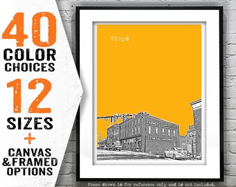 Floyd VA Skyline Poster Art Print Virginia Item T5012