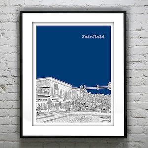 Fairfield Skyline Poster Art Print CT Item T2562