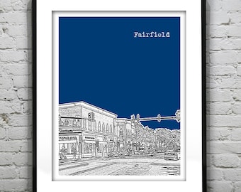 Fairfield Skyline Poster Art Print CT Item T2562