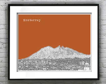 Monterrey Mexico Skyline Poster Art Print Item T3054