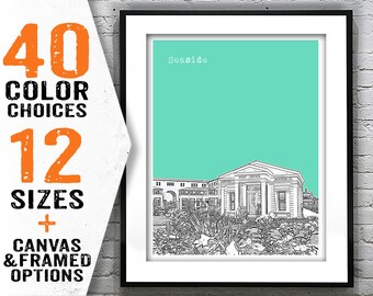 Seaside Florida Skyline Poster Art Print Florida FL Item T2326