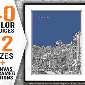 Galena Illinois Poster Skyline Art Print IL Item T5060