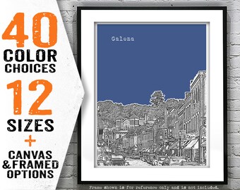 Galena Illinois Poster Skyline Art Print IL Item T5060