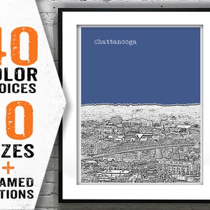 Chattanooga Poster Tennessee Art Print Skyline TN Item T1874