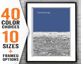 Chattanooga Poster Tennessee Art Print Skyline TN Item T1874
