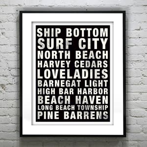 Long Beach Island Subway Print New Jersey Surf City Beach Haven Poster Art Massachusetts Item T1169