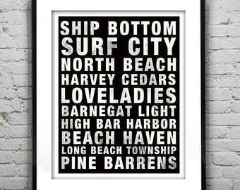 Long Beach Island Subway Print New Jersey Surf City Beach Haven Poster Art Massachusetts Item T1169