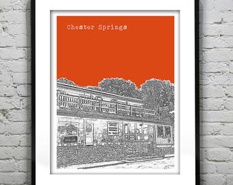 Chester Springs Skyline Poster Art Print Skyline Pennsylvania PA Version 1