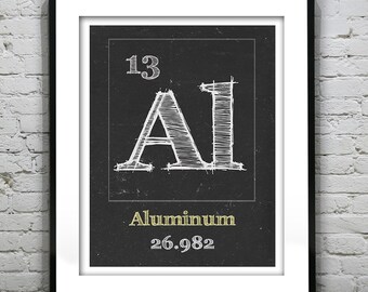 Periodic Table Aluminum Poster Art Print Periodic Table of Elements Al 13