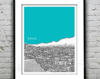 Kabul Afghanistan Skyline Poster Art Print Middle East Item T2566