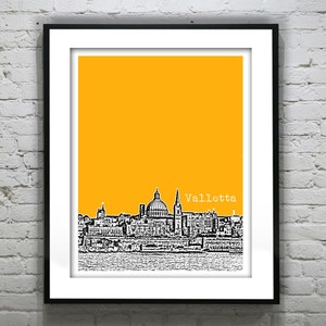 Valletta Malta City Skyline Poster Art Print Southern Europe Item T1360