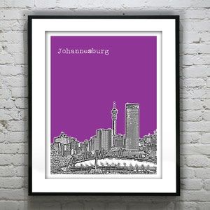 Johannesburg South Africa City Skyline Poster Art Item T2484