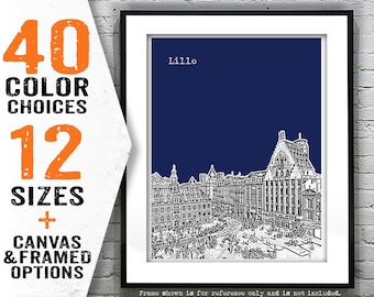 Lille France Skyline Poster Art Print Item T4727