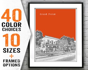 Grand Forks Art Print Skyline Poster North Dakota Item T1603
