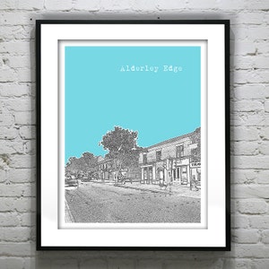 Alderley Edge Skyline Poster Art Print Britain England UK