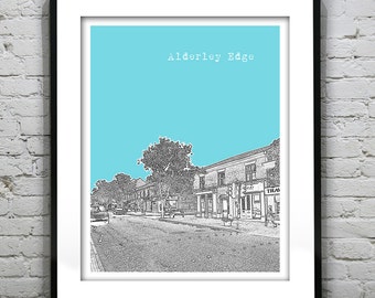Alderley Edge Skyline Poster Art Print Britain England UK