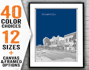 Titusville Florida Skyline Poster Art Print Item T2948
