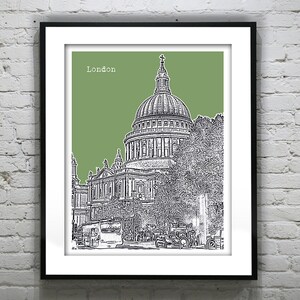 London Skyline Poster Art Print St. Pauls Cathedral Britain England Version 12