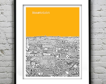 Maastricht Skyline Poster Wall Art Print Item T4451