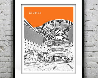 Houston Skyline Poster Art Print Texas TX Version 5