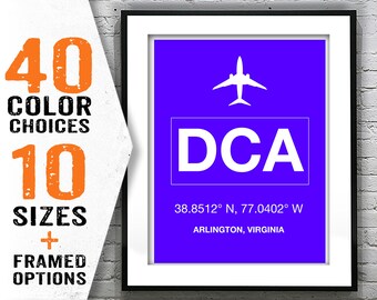 DCA Washington DC International Airport Aviation Poster Art Print Item T1986