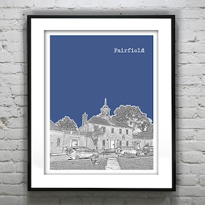 Fairfield Skyline Poster Art Print CT Version 3