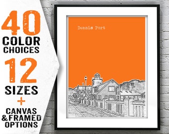 Dennis Port Massachusetts Skyline Poster Art Print Item T2924