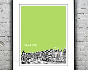 Chadron Nebraska Poster Skyline Print Item T1345