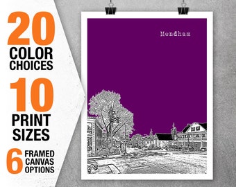 Mendham New Jersey Shore Poster Print Art NJ Skyline Item T5353