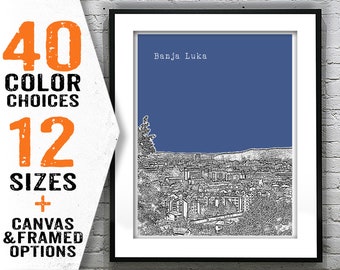 Banja Luka Skyline Poster Art Print Bosnia Herzegovina Yugoslavia Item T2952