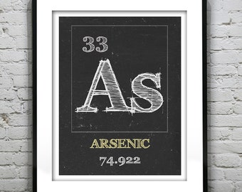 Periodic Table Arsenic Poster Art Print Periodic Table of Elements As 33